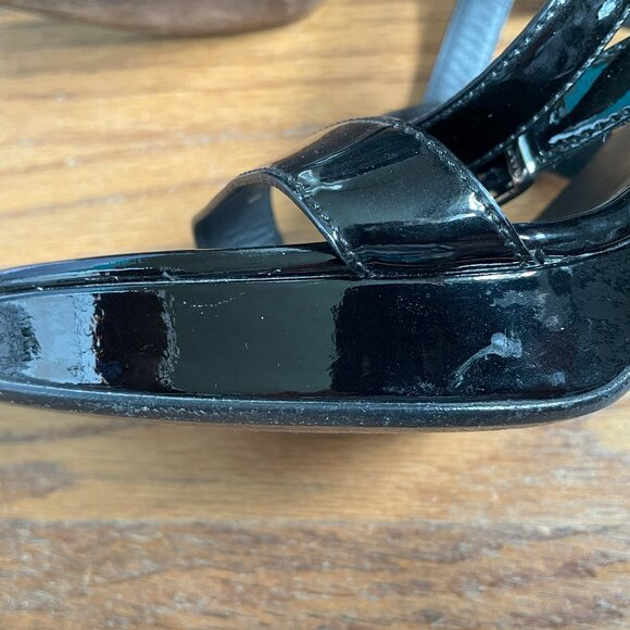 Ralph Lauren Purple Label Black Patent Leather Platform Sandals, US 10 - Picture 15 of 16